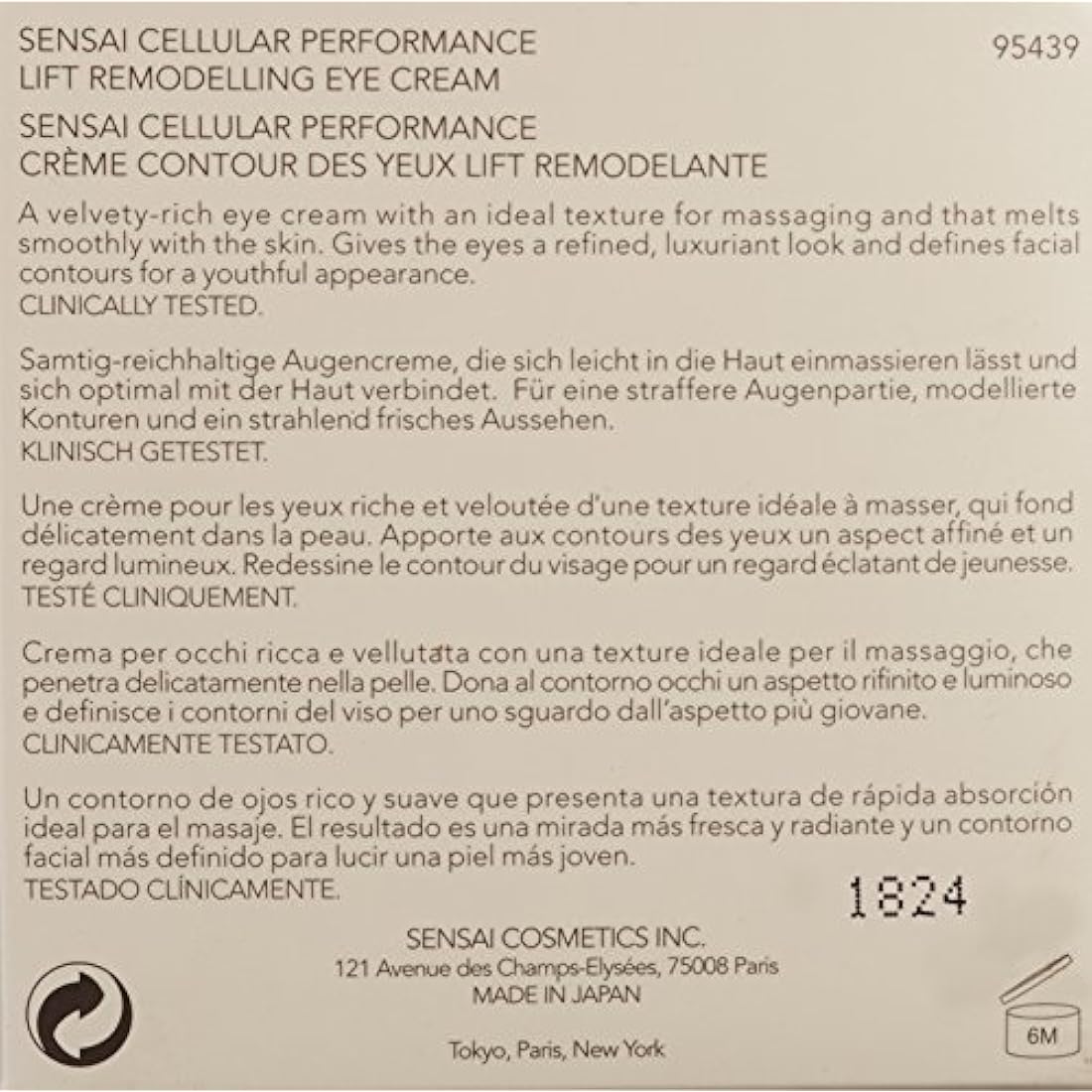 Sensai Cellular Performance Lift Remodelling Eye Cream 15 ml