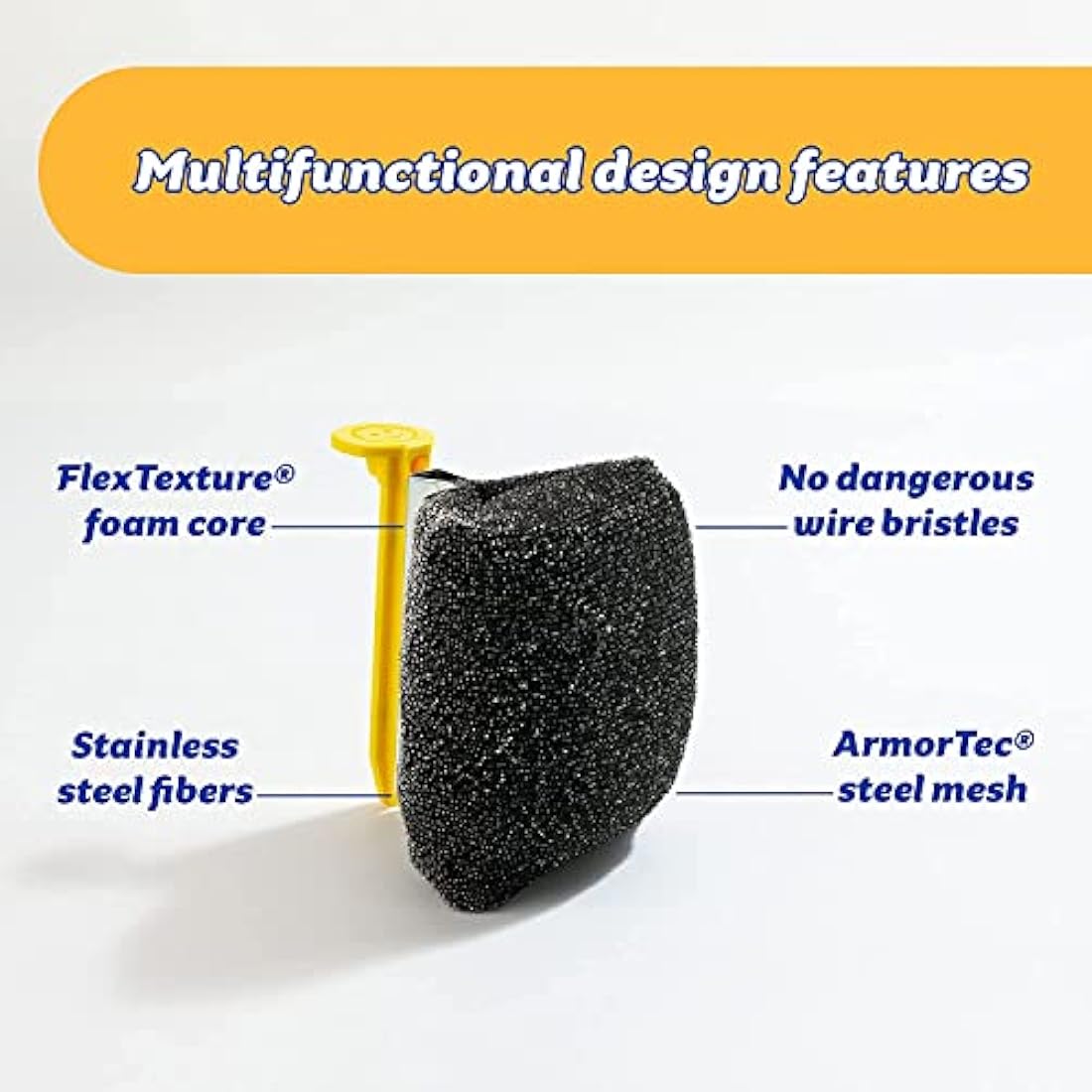 Scrub Daddy BBQ Daddy - BBQ Cleaning Brush Replacement Head, Barbeque Grill Cleaner, Wire Bristle Free with FlexTexture, Barbecue Cleaner Brushes, High-Tech Cleaning Accessories for Men