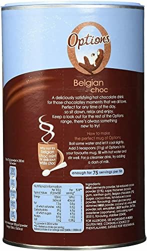 Option Belgian Choc-O-Lait Luxury Instant Hot Chocolate Drink with Sugar 2x825g