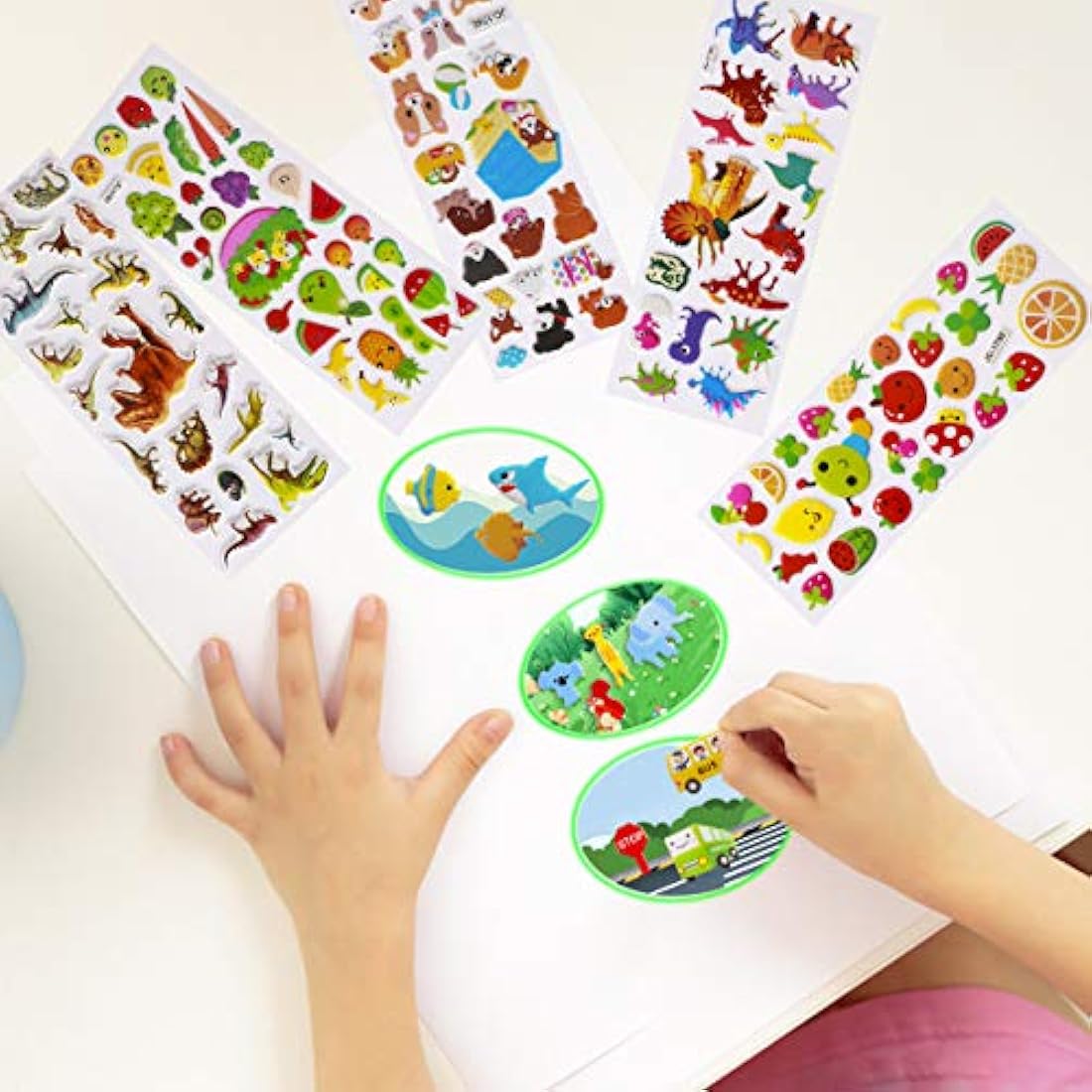 Meafeng 3D Stickers for Kids Toddlers Vivid Puffy Kids Stickers 24 Different Sheets Over 550, Coloured 3D Stickers for Boys Girls Teachers as Reward, Gift, Craft Scrapbooking
