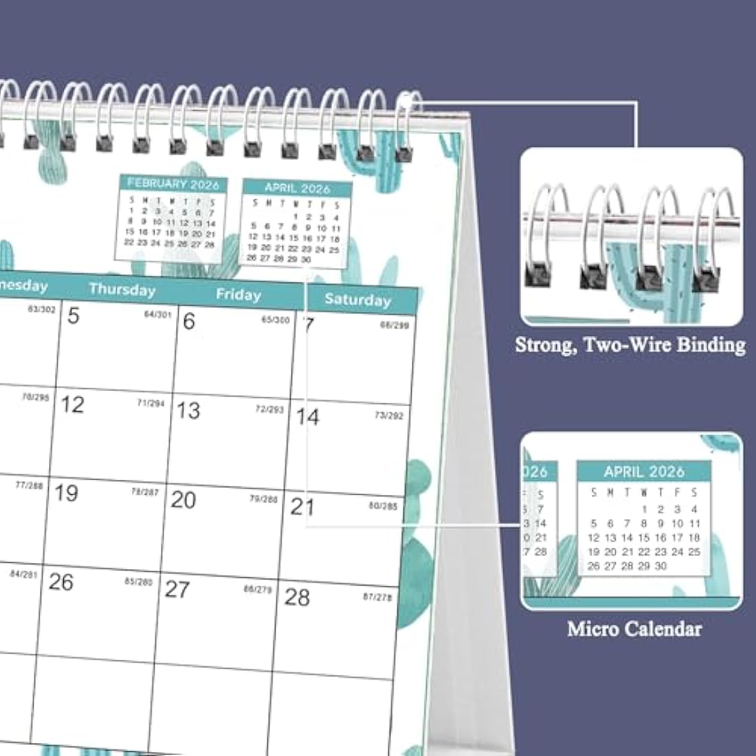 Desk Calendar 2025-2026, Monthly Desktop Calendar (Jul. 2025 - Dec 2026, 10" x 8.25"), Standing Flip Calendar with Thick Paper, Academic Year Planner with Stickers