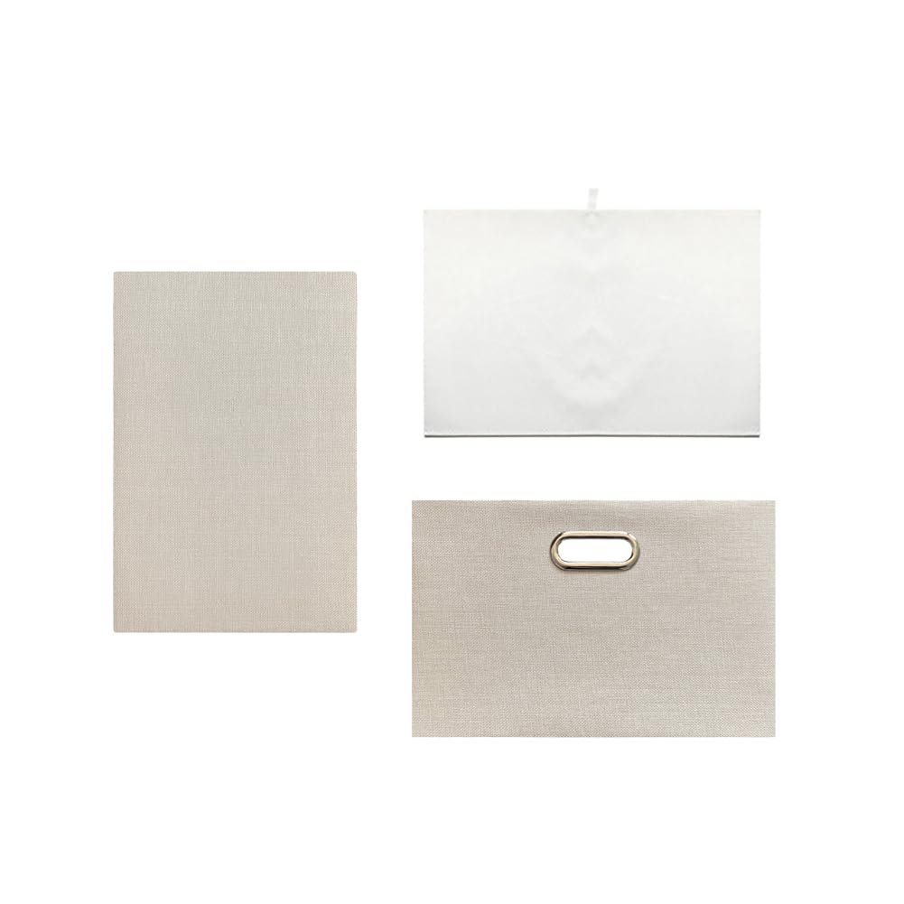 Wintao Storage Boxes with Lids, Storage Baskets for Shelves Toy Box Collapsible Fabric Bins Beige Medium Large 39 x 27 x 25 cm 3 Pack