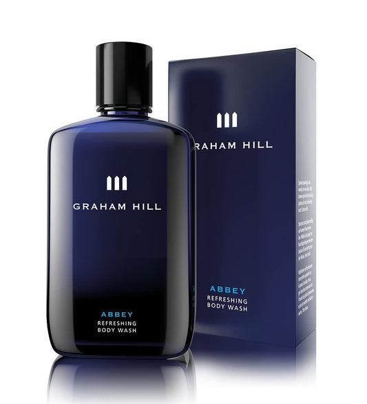 GRAHAM HILL Abbey Refreshing 2 in 1 Hair & Body Wash, 250 ml Moisturizing Mens Shower Gel for Everyday Body Care and Sensitive Skin, Woody- Bergamot