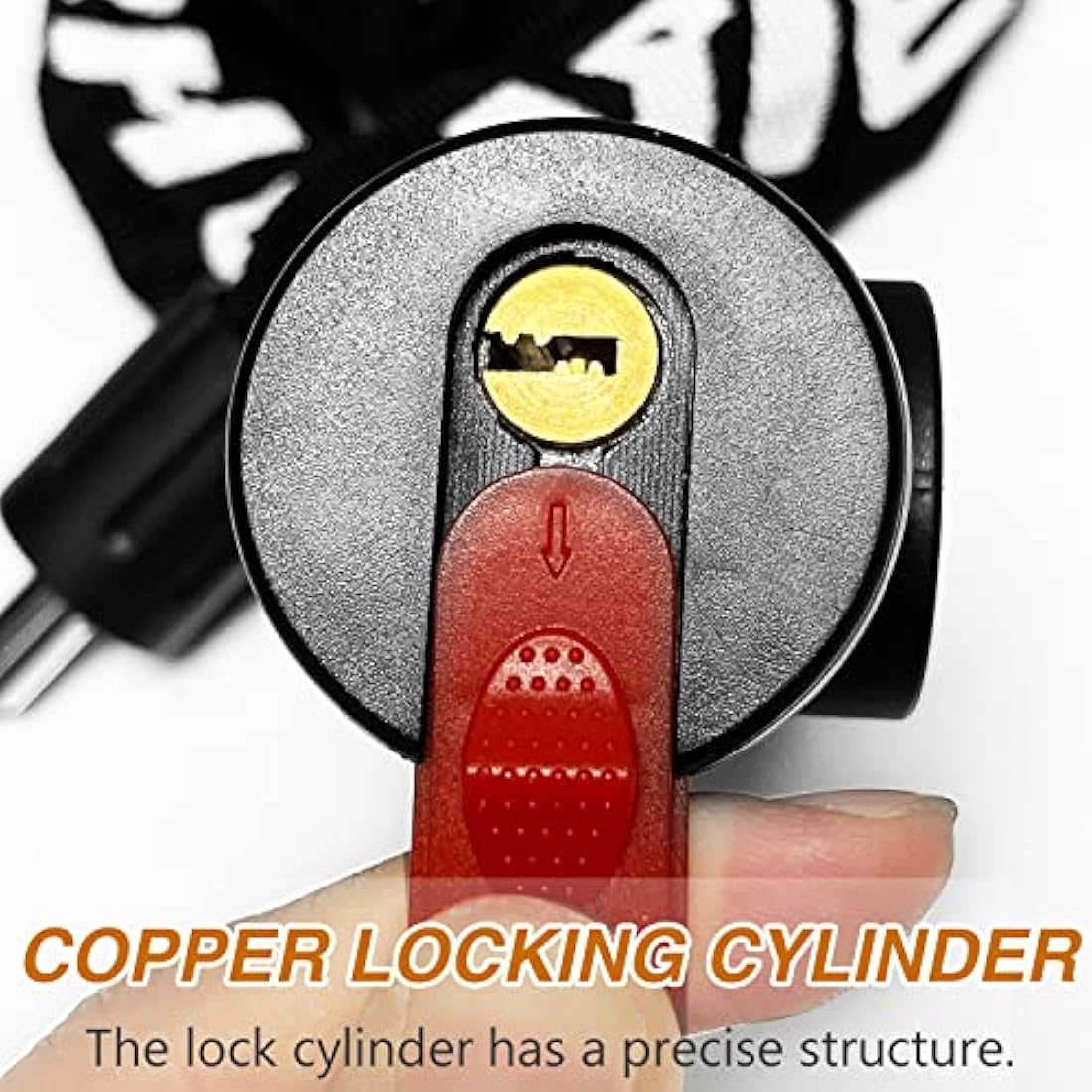 Bike Lock, Bicycle Lock Thick Heavy Duty Anti-Theft Bike Chain Lock High Security Cycling Lock with 2 Keys Suitable for Scooters, Mountain Bikes, Motorbikes, Door, Gate, Fence