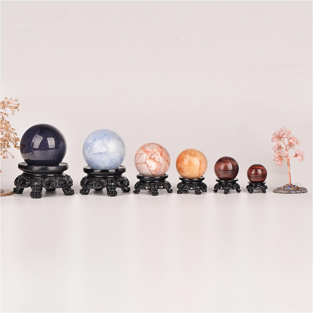 Housoutil Crystal Ball Holder Resin Crystal Ball Stand 2.36 X 2.36 X 1.18 in Round Ornament Stand for Sphere Display Home Office Decor