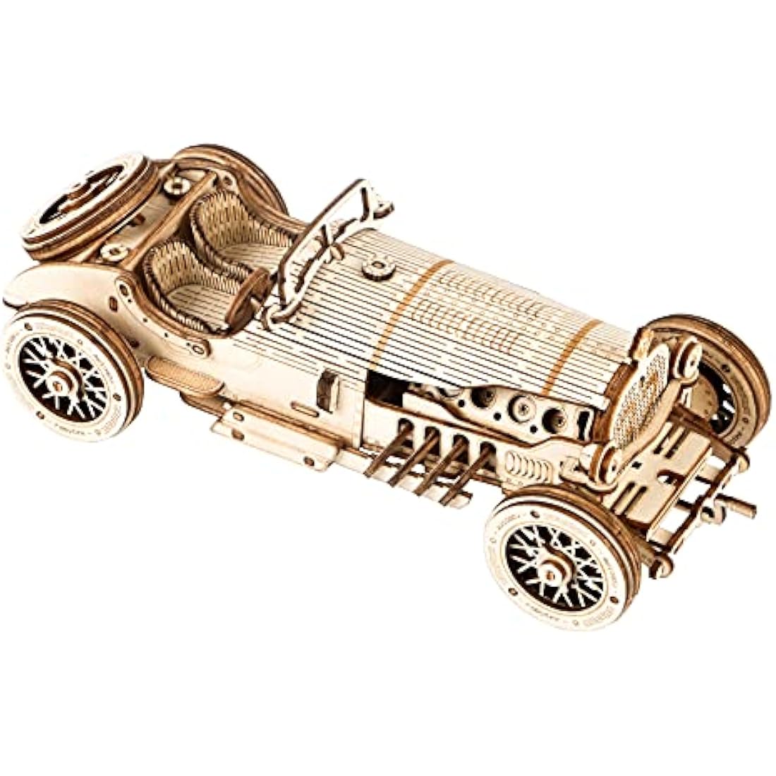 ROBOTIME 3D Wooden Puzzle Model Kits Car for Teens and Adults to Buid Mechanical Construciton Craft Sets (Grand Prix Car)