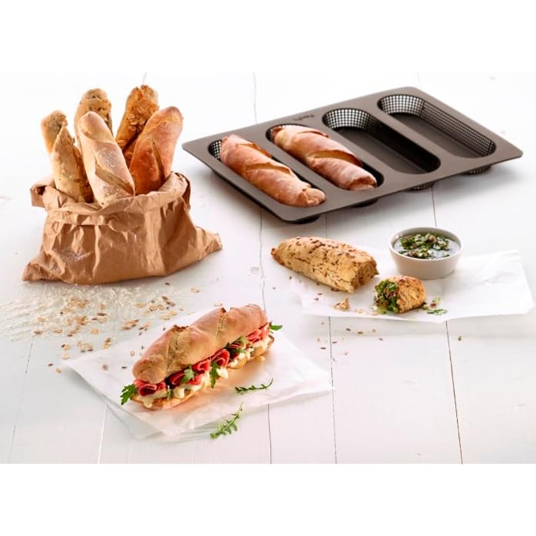 Lékué Homemade Bread Kit, Silicone, Brown, 30 x 25 x 15 cm