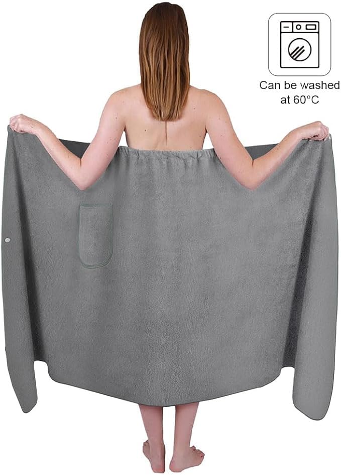 Aomig Towel Wrap Robe for Women, Quick Dry Microfibre Womens Body Wrap Towel, Bathrobe Wrap Adjustable Closure, Robe Spa Wraps