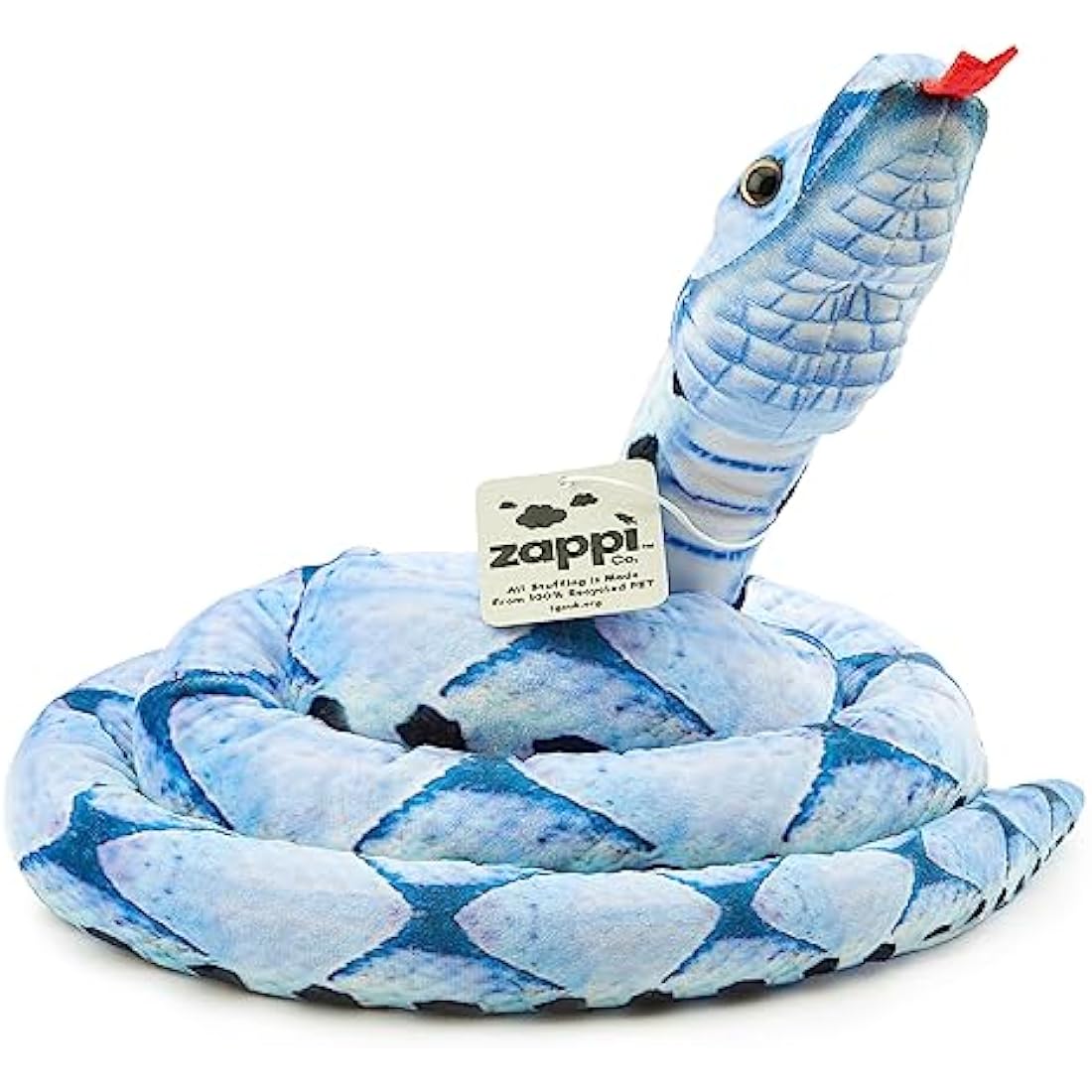 Zappi Co Kids Stuffed Realistic Lifelike Plush Snake Toy - Part of Safari Animals Collection, Perfect for Kids (180 cm Length)(Blue Beauty Snake)