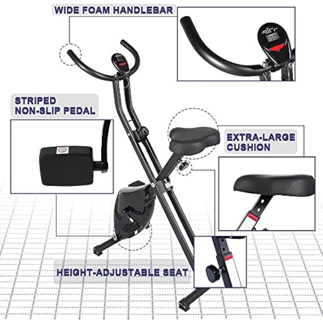 Mini Exercise Bike Pedal Exerciser Resistance Cycle Indoor Gym Office Fit