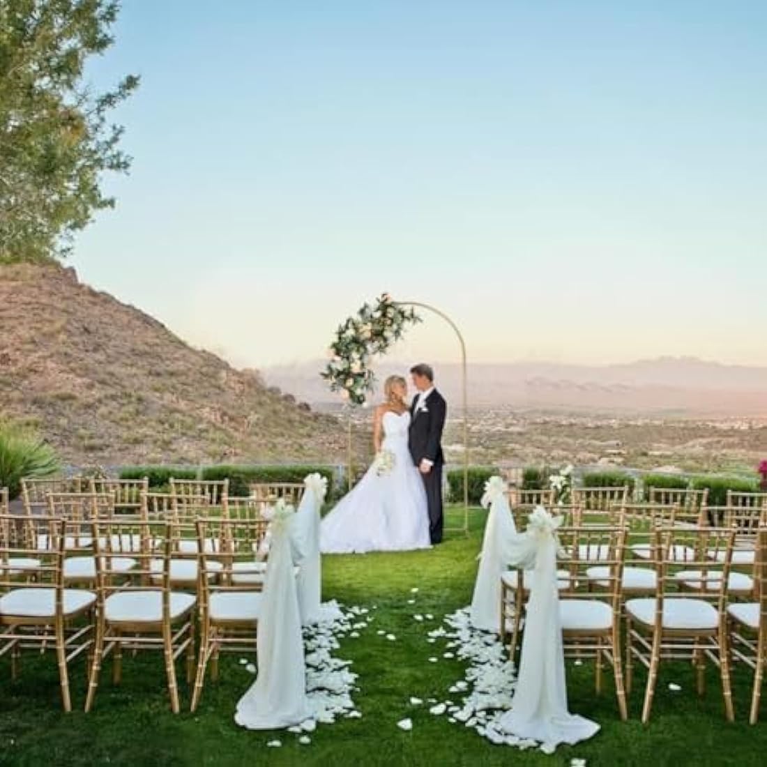 VINCIGANT 2M Wedding Arch Backdrop Stand, Square Arch Gold Metal Arch Backdrop Stand for Wedding Ceremony Birthday Party Baby Shower Garden Floral Balloon Arch Decoration