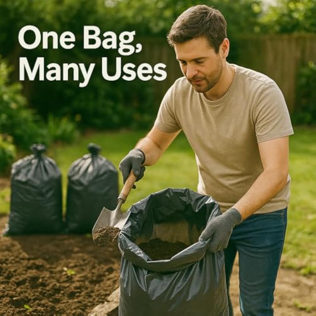 Calzette Large Heavy Duty Rubble Sacks Bags - Garden Waste Strong Bin Bag for Builders Gardening 100μm for Household - Garden - DIY – Builders