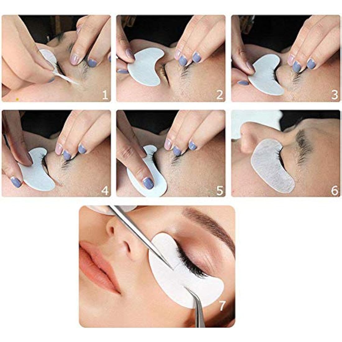 Yorgewd 100 Pairs Under Eye Gel Pads Eyelash Extension Pads Lints Free Eyelash Patches for Pro Salon & Individual Eyelash (100 Pairs)