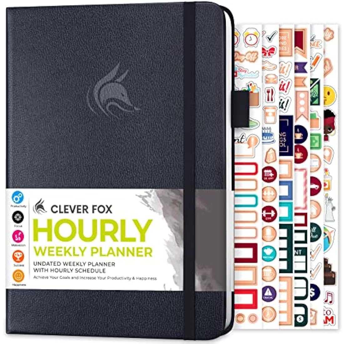 Clever Fox Planner Schedule – Undated Weekly & Monthly Life Planner with Time Slots, Appointment Book & Daily Organizer, A5 (Grey)