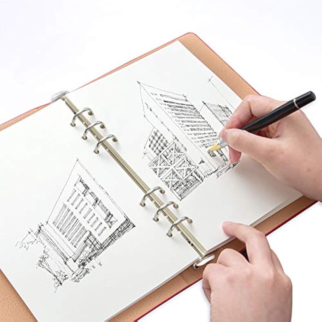 Nokingo A5 Blank Refills Paper for Filofax Planner/Binders, 100 Sheets/200 Pages, 100gsm White Paper, 6 Hole Loose Leaf Paper, 14.8x21cm