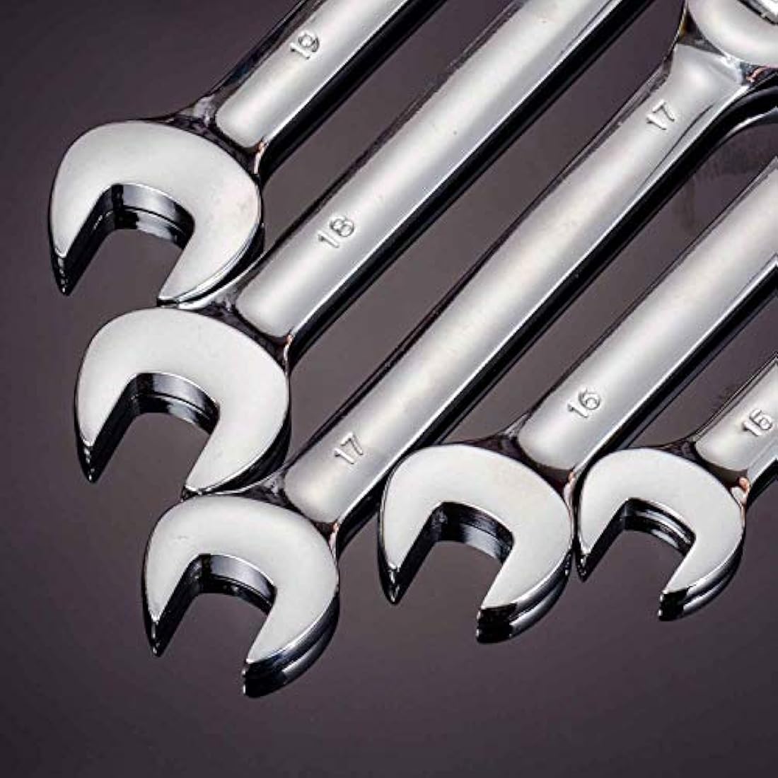 Qnkaa Ratchet Spanner Set 12pcs Metric Flexible Combination Wrench with Gear Ring Open-end Box-end Flex Flexi Head DIY Hand Tools Kit in Roll Bag 8-19mm