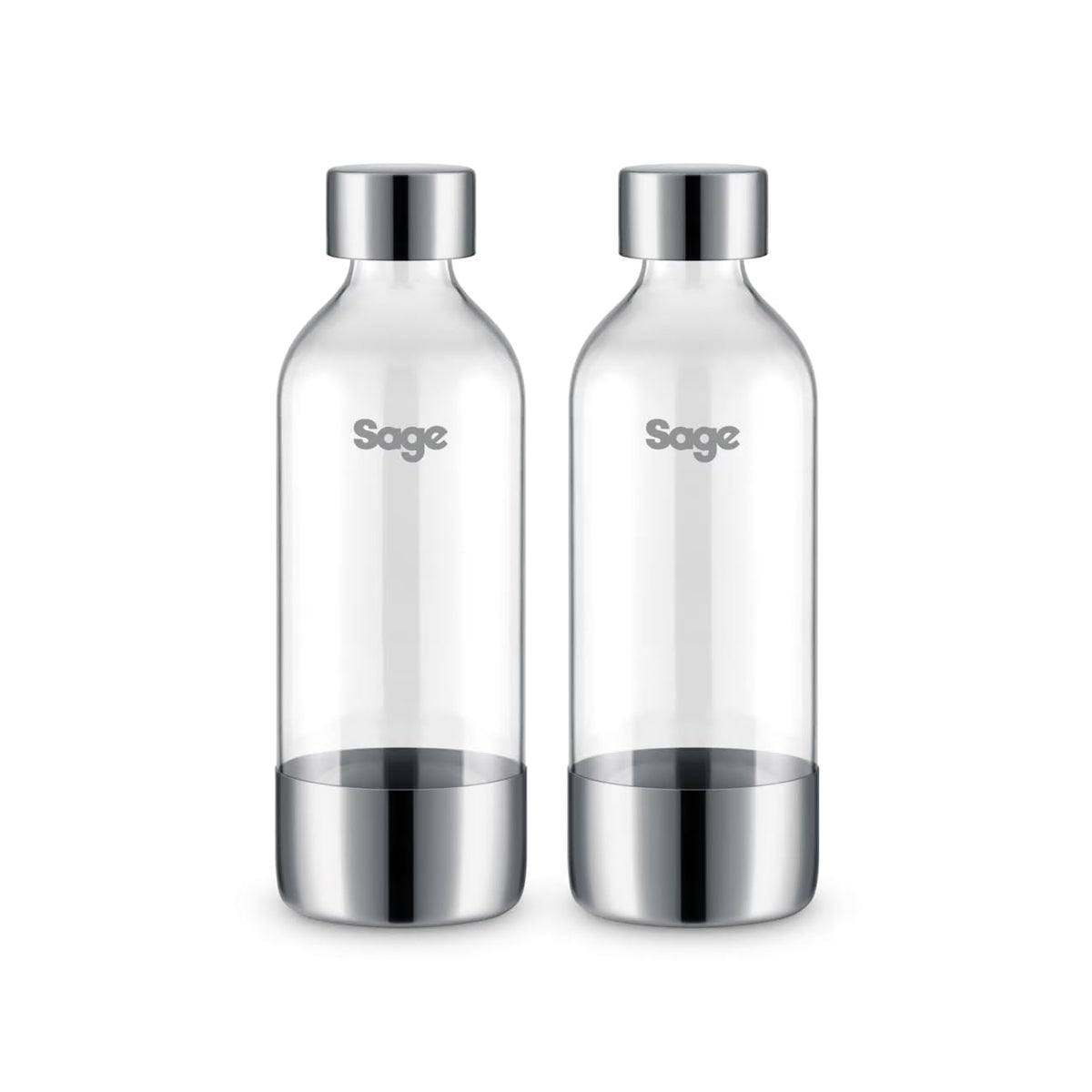 Sage - The InFizz Bottles 1L, Compatible with The InFizz Fusion Home Soda Maker - 2 Pack, Brushed Stainless Steel
