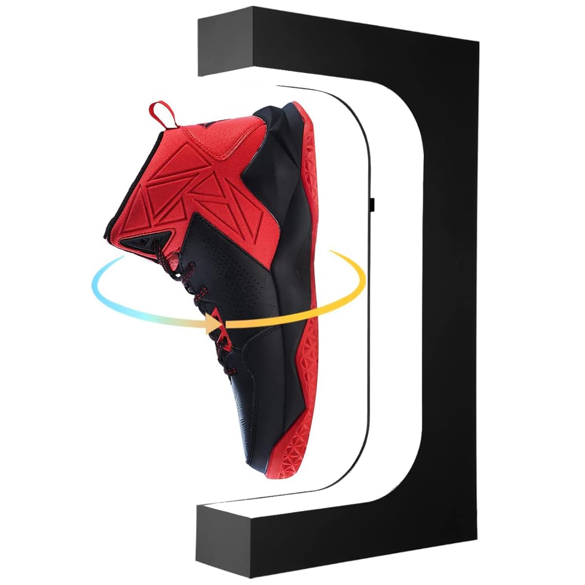 DIDWI Floating Shoe Display, Levitating Shoe Display Stand Holder with LED Light Rotating Magnetic Levitation Sneaker Rack for Home Decor