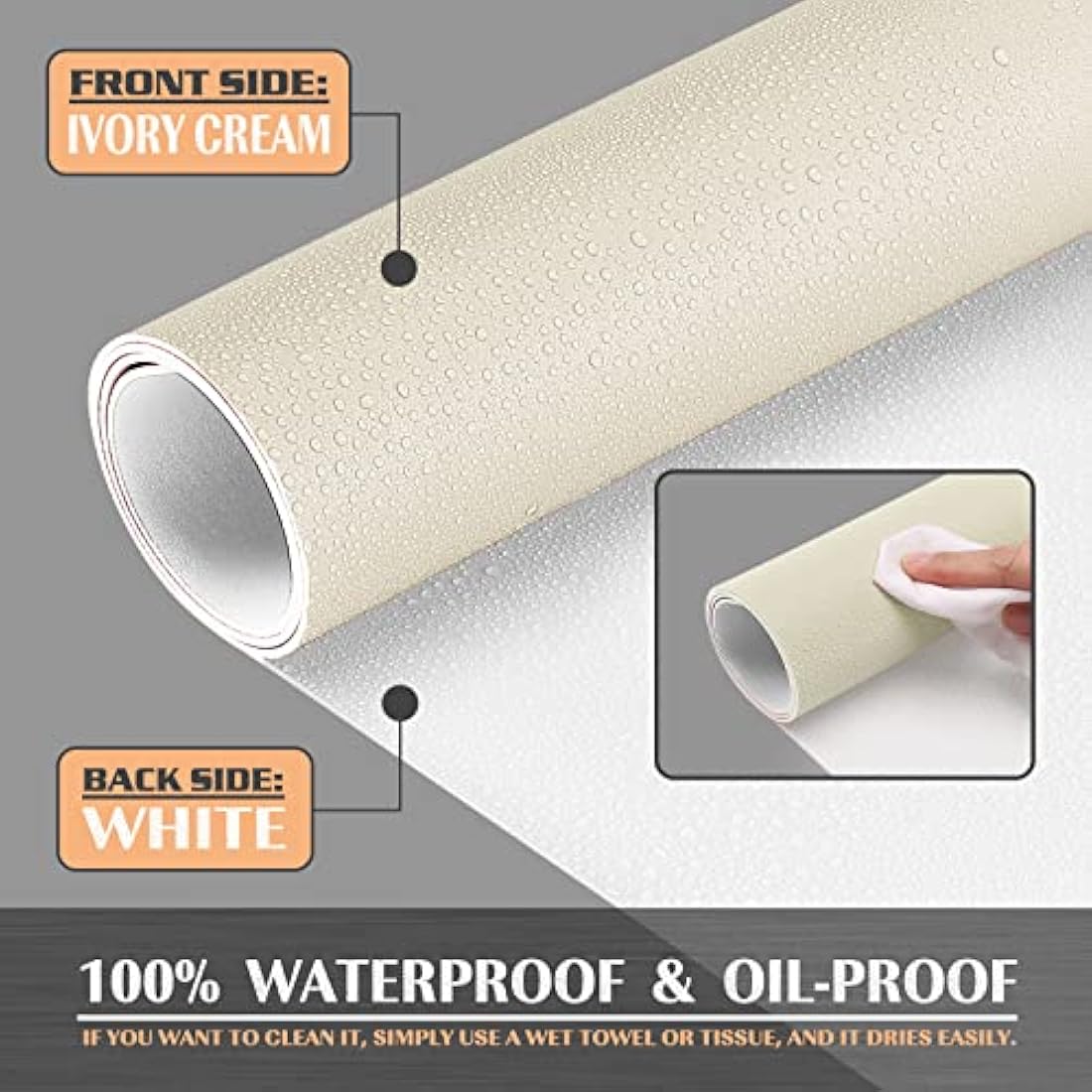 K KNODEL Large Office Leather Desk Mat, Mouse and Keyboard Pad, Computer and Laptop Mat, Desktop Protector and Cover, Writing Pad and Blotter (90x43cm, Ivory Cream)