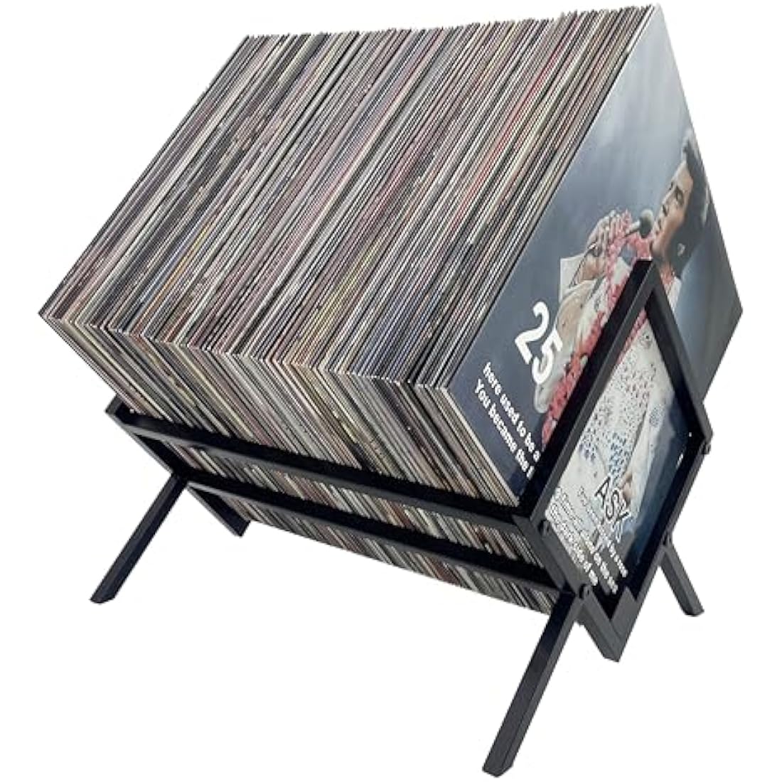 REGAL DISPLAY Vinyl Record Storage Holder - 12 inches 70 Album Holder Display Stand - Book and Record Album Storage - Album and LP Storage Organizer
