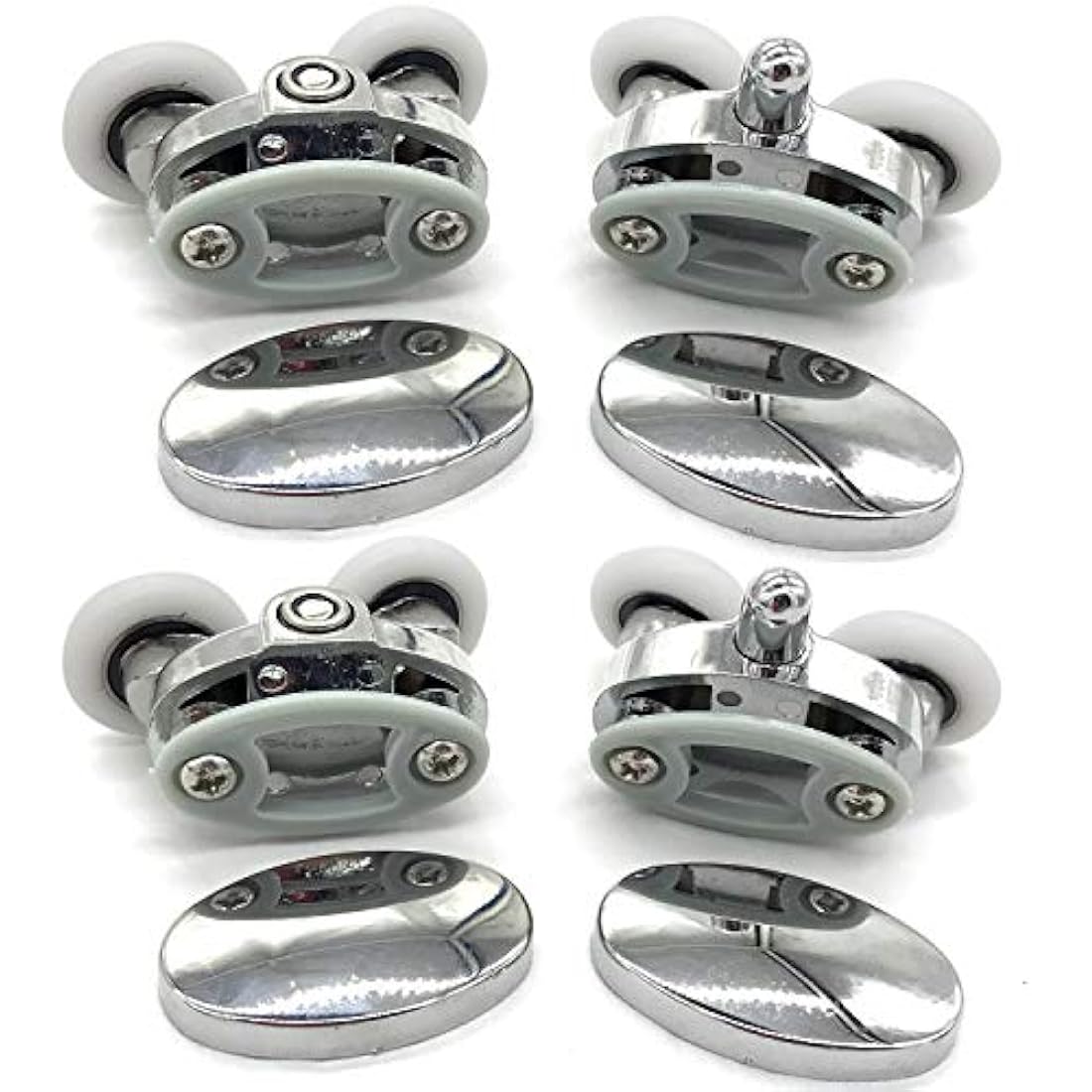 YUANQIAN Set of 4 new Oval butterfly twin wheel Shower door rollers (25MM)