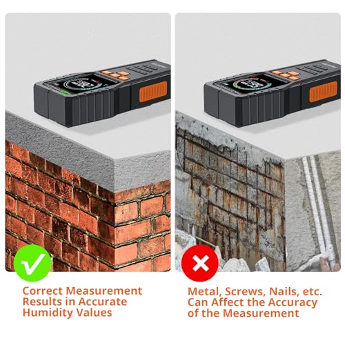 Proster Pinless Moisture Meters - with Backlit LCD Screen Non-Invasive Damp Meter Detects up to 3/4-Inch Below Surface for Non-Destructive Moisture Detection Wallboard Masonry Hardwood and Softwood