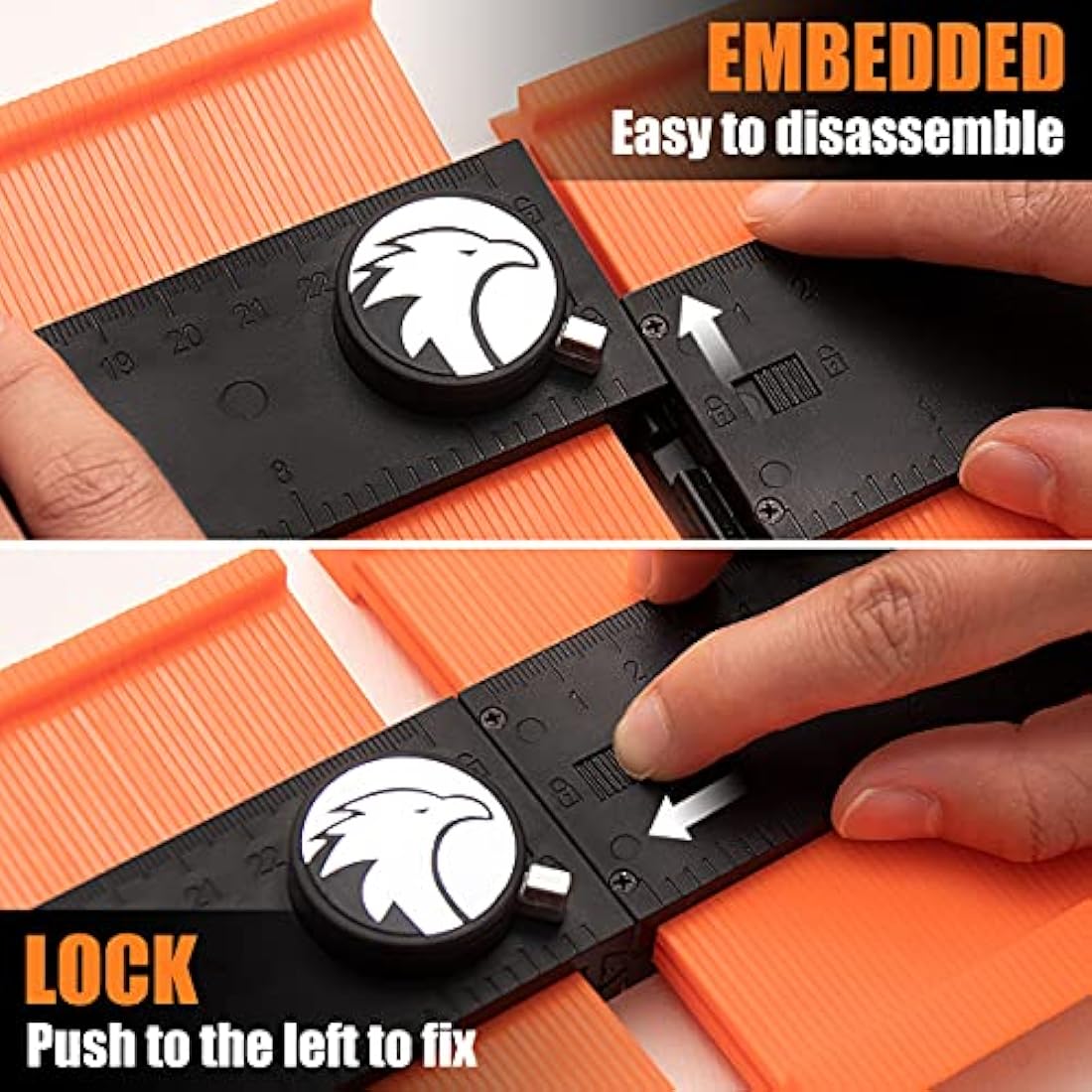 Saker Connectable Contour Gauge Profile Gauge with Lock 10 inch/25cm - Must Have Tool for DIY Handyman Woodworking