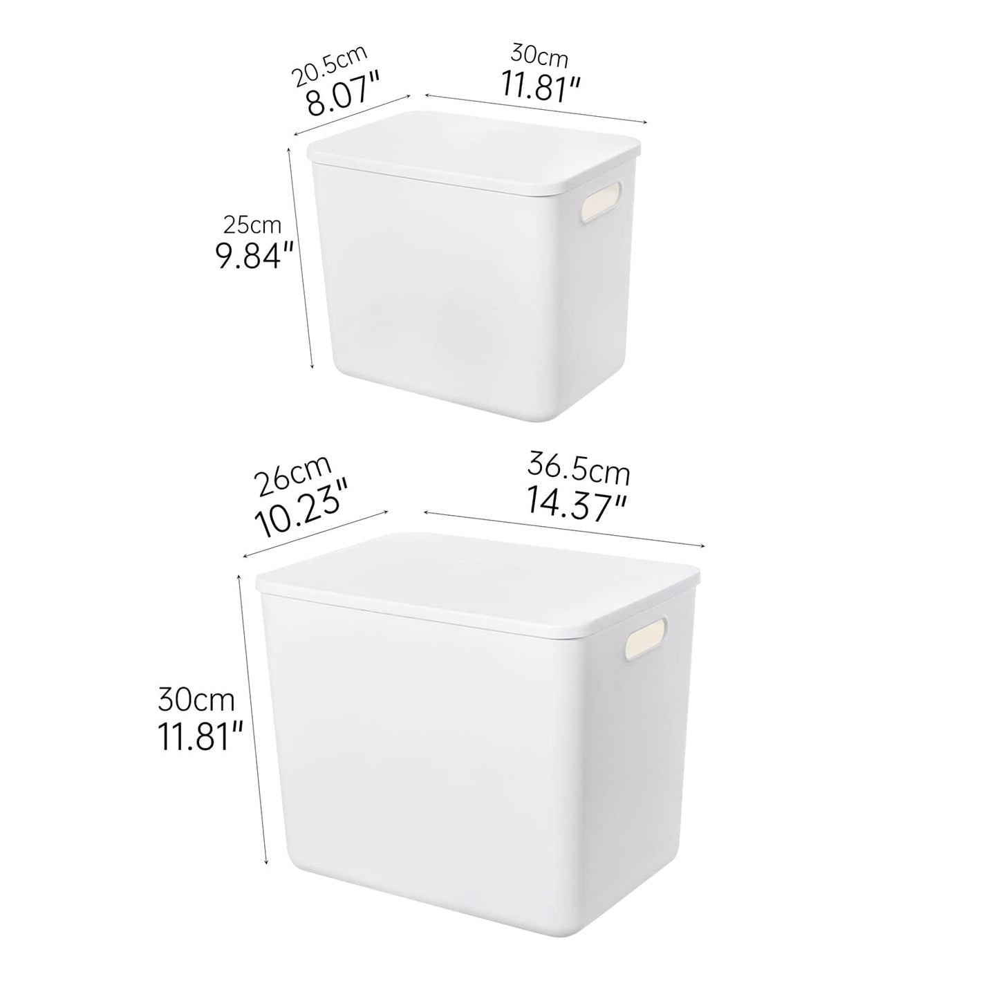 Yangyangyu Plastic Storage Baskets Bins Boxes With Lids,Organizing Container White Storage Organizer Bins For Shelves Drawers Desktop Playroom
