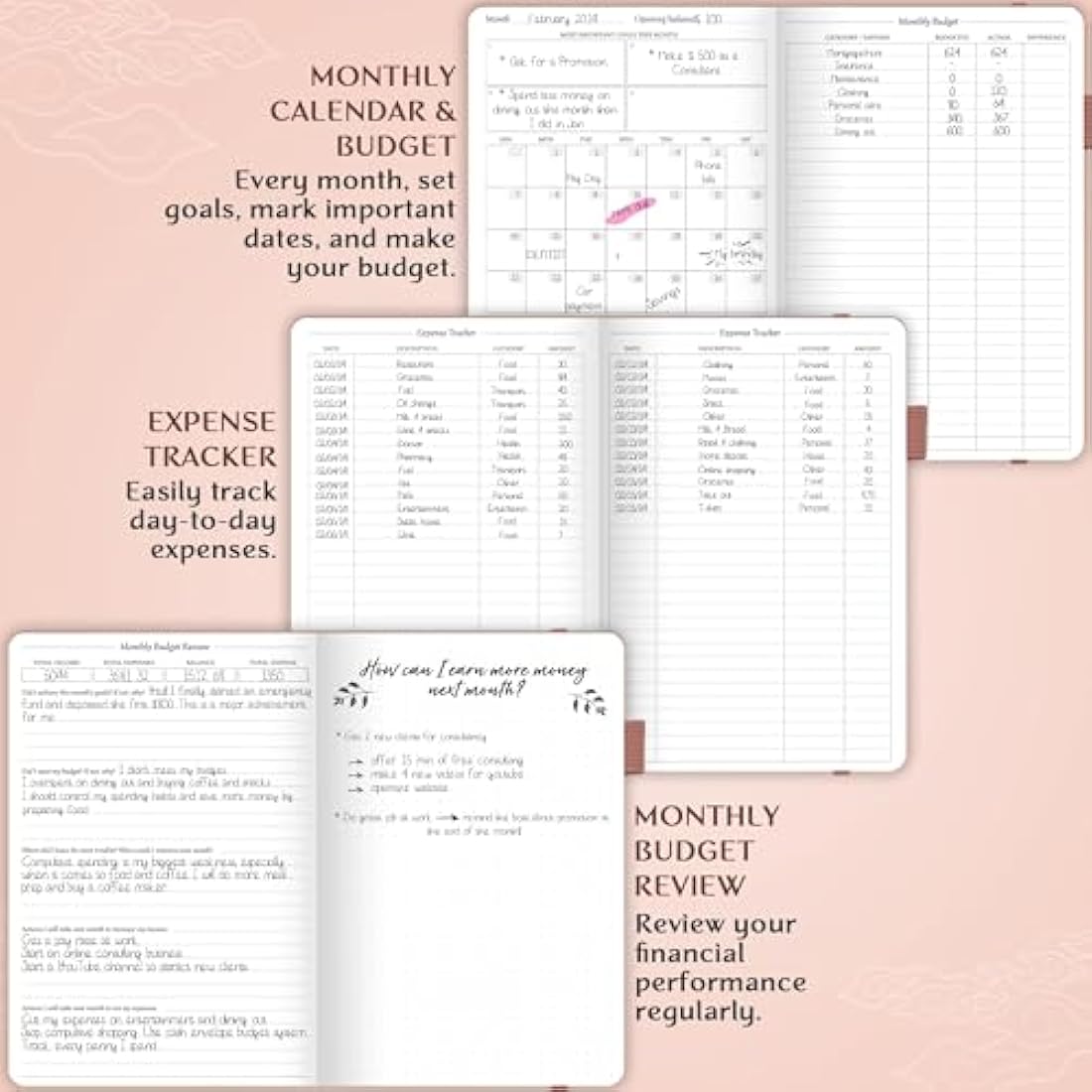 Legend Budget Planner – Financial Organizer Book. Money Account & Expense Tracker Notebook Journal for Household Monthly Budgeting (Rose Gold Gold)