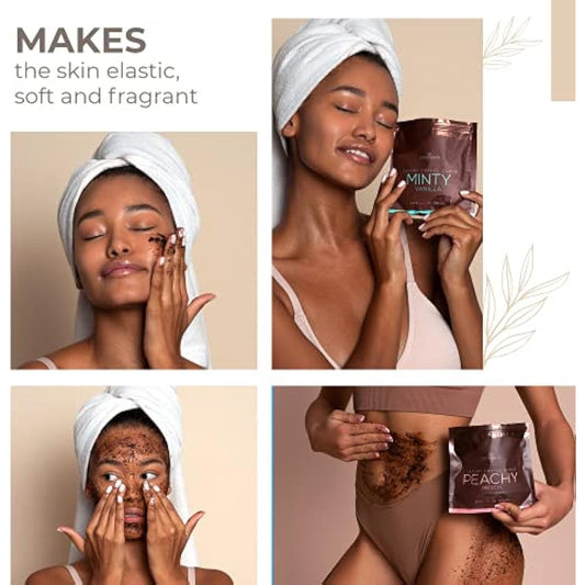 COCOSOLIS Luxury Coffee Scrub | Luxurious Box With 4 Natural, Organic Scrubs for Your Face & Body| Smoothes Skin Imperfections| Intensely Hydrates and Nourishes | Leaves The Skin Elastic (280g/9.8 OZ)