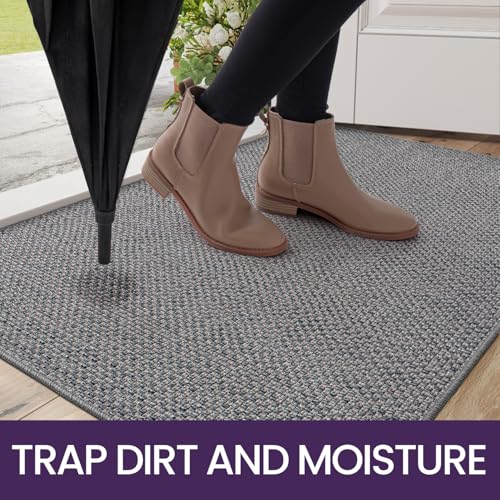 DEXI Door Matts Indoor 61 x 92 cm, Dirt Trapper Doormats Inside with Non Slip Rubber Backing, Low Profile Absorbent Entrance Mat for Muddy Shoes and
