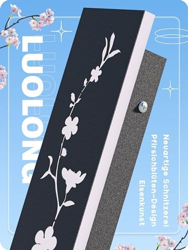 Led Long Wall Light Black 100cm Outdoor Wall Light 32W IP67 Waterproof Villa Wall Lamp 3000K Peach Blossom Design Long Wall Lights Outdoor Walls Gardens Porch Stairs Terraces Lighting