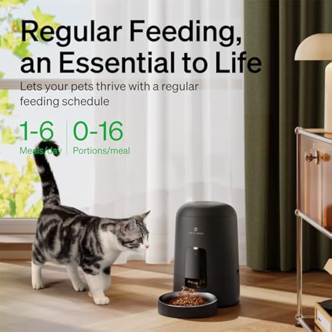 PETLIBRO Automatic Cat Feeders, Timed Cat Feeder with 180-Day Battery Life, Anti-Mistake Touch Design & Up to 6 Meals per Day, Air Automatic Cat Feeder with Timer - Ideal for Small/Medium Cat & Dog