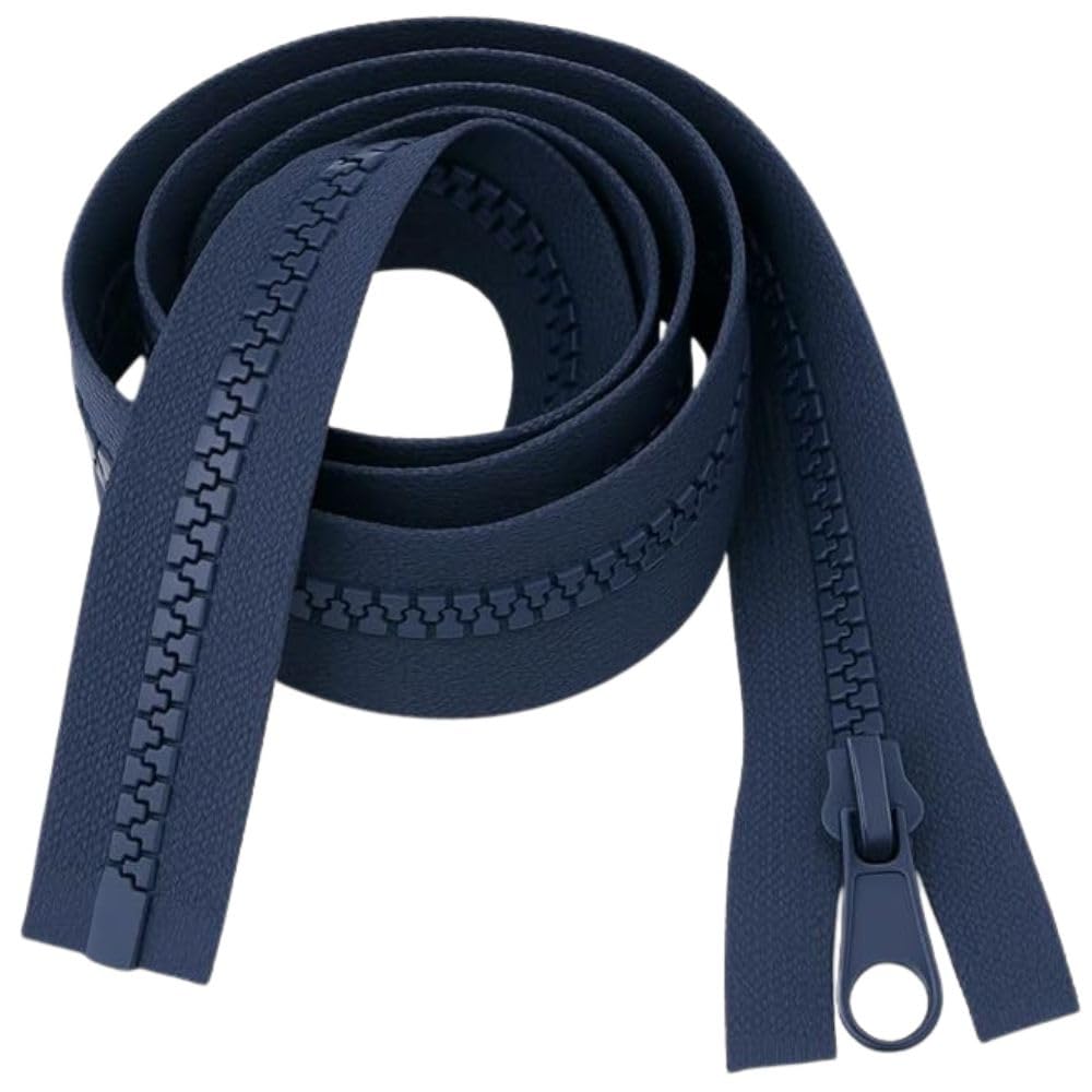 32" (81cm) Navy Chunky Zip - Heavy-Duty Open-Ended Separating