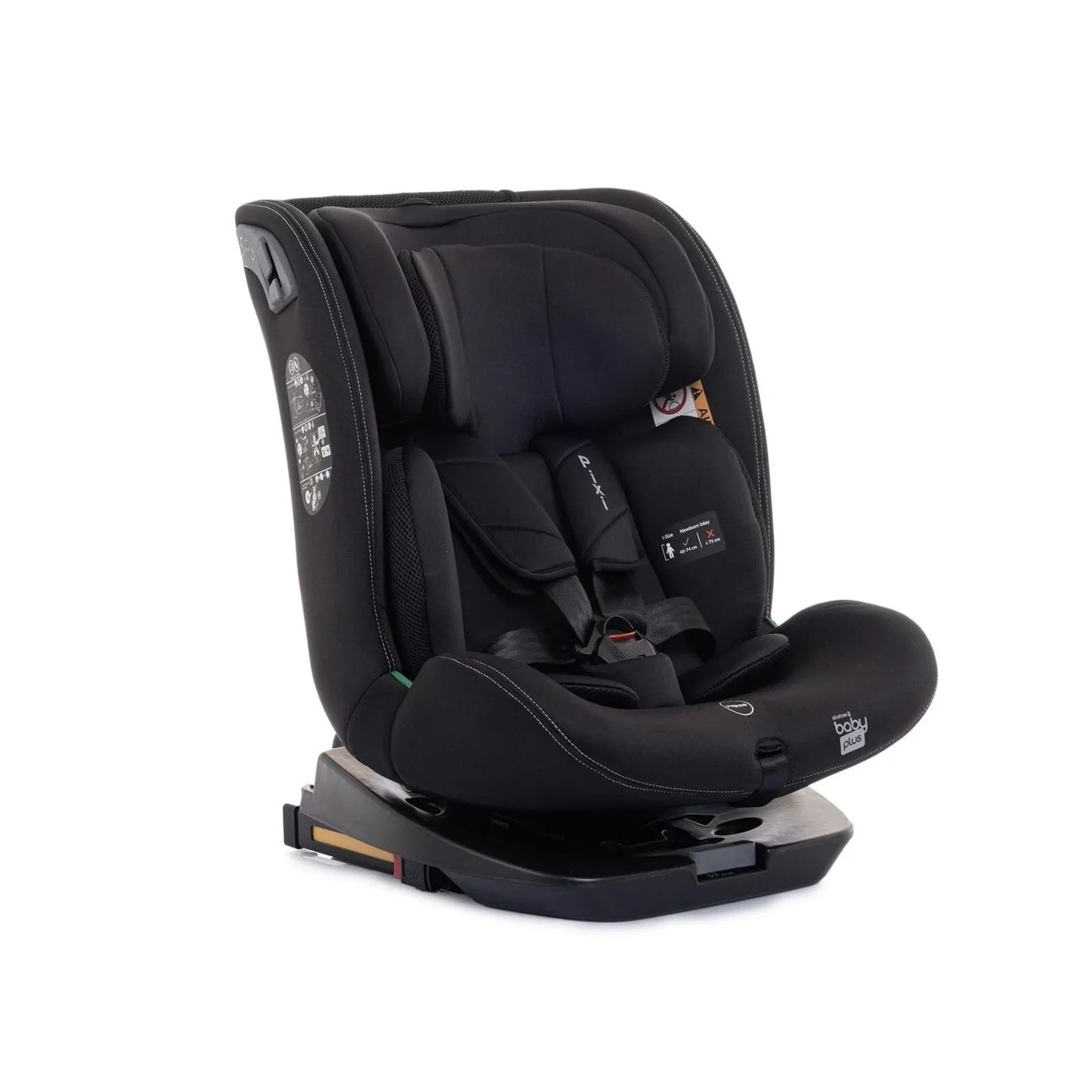 baby plus Pixi i-Size Group 0+/1/2/3 (Birth to 12 Years) Car Seat - Black