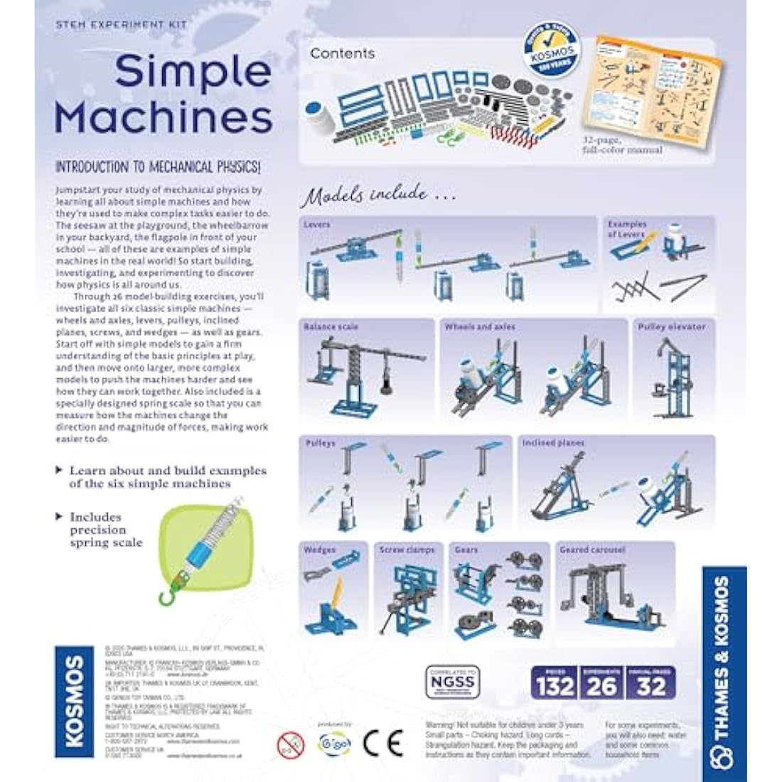 Thames & Kosmos Simple Machines | Kids Science Kit | STEM Toys for Mechanical Physics | Science Experiments | Educational Learning Resources | Ages 8+ | Hands-On STEM Toy