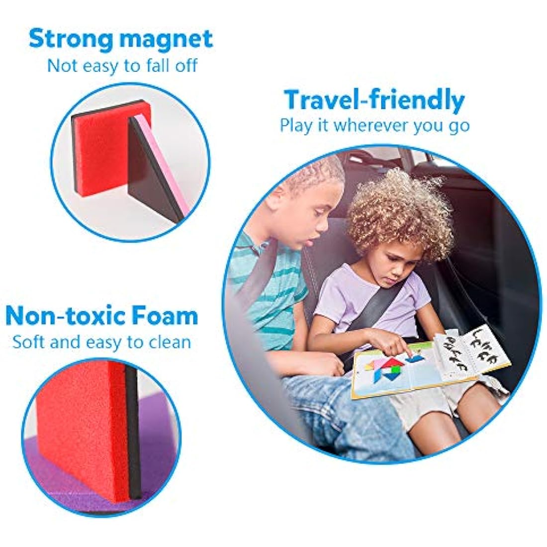 Coogam Magnetic Travel Tangram Puzzles Book Games IQ Educational Toys for Kids Adults (360 Patterns)
