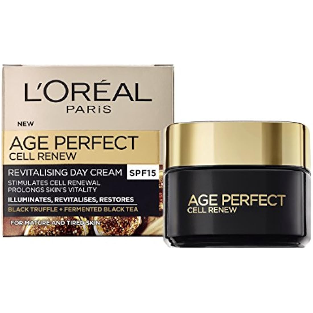 Skin Expert L'Oreal Paris Age Perfect Cell Renew Revitalising Day Cream SPF 15 for Mature Skin 50 ml, (Pack of 1)