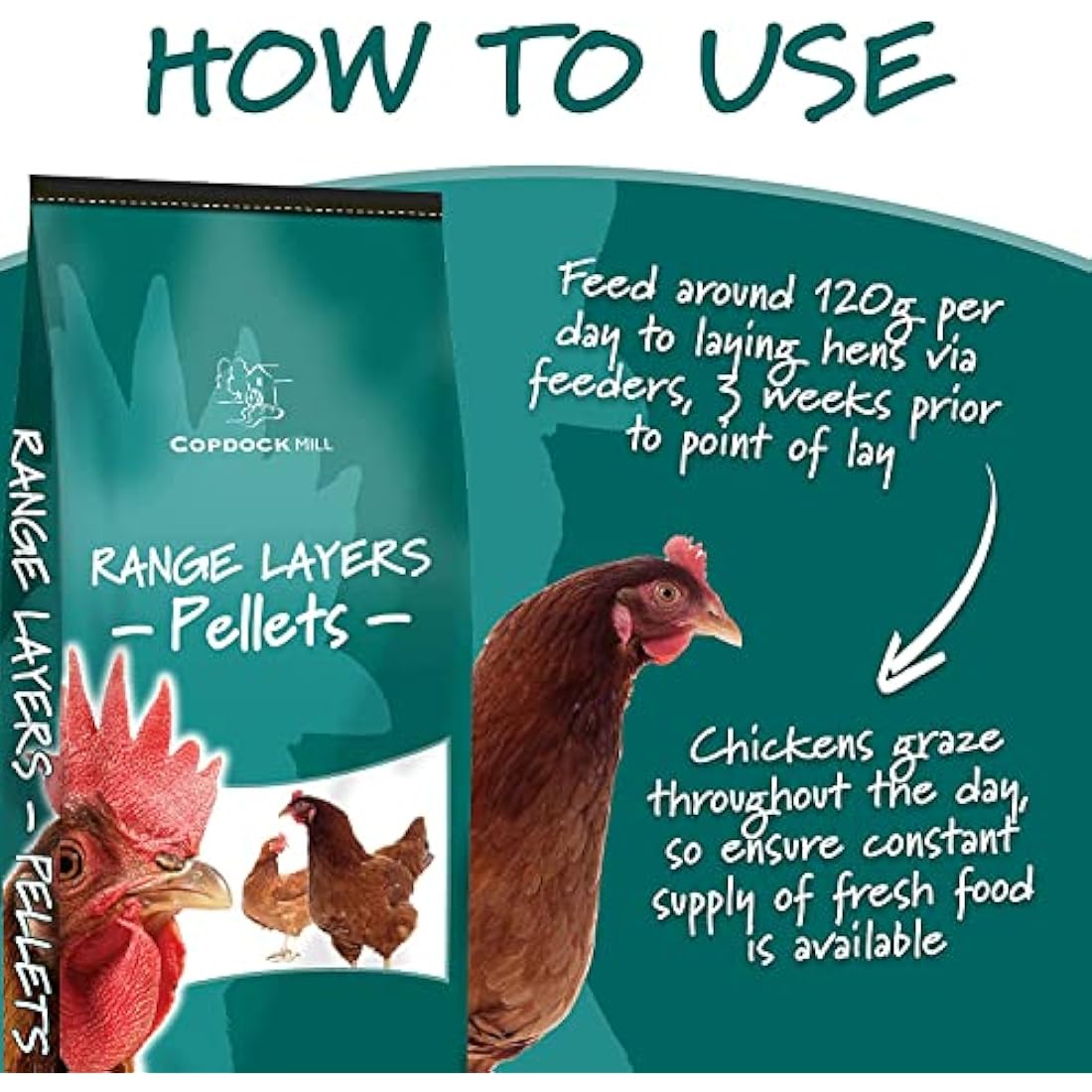 Copdock Mill Range Layers Pellets Chicken Feed 5kg – Food for Hens and Laying Poultry, Ducks, Geese, Bantams – 100% Natural Pellets