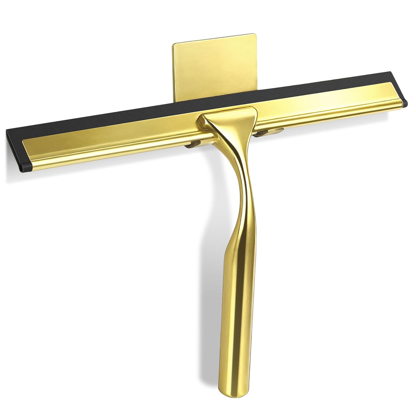 Suimlmta Shower Squeegee Gold 10Inch Window Bathroom Squeegee Metal Shower Screen Wiper with Hook Window Scraper Cleaner for Shower Glass Door