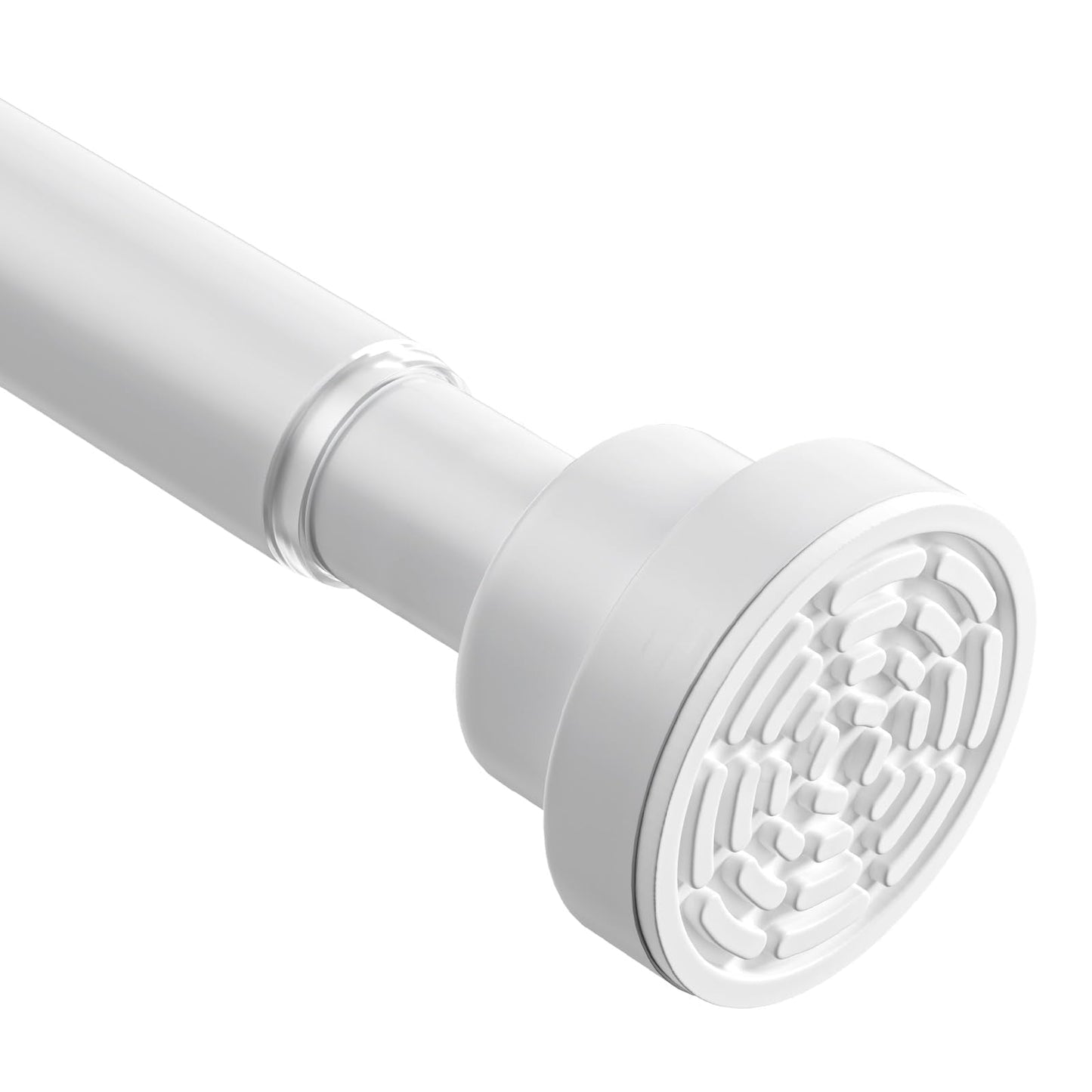 WEIXINHAI Shower Curtain Pole,Extendable Curtain Poles 70-128 Cm,Shower Poles Extendable No Drill,Shower Curtain Rail Non-Slip,White Shower Pole For