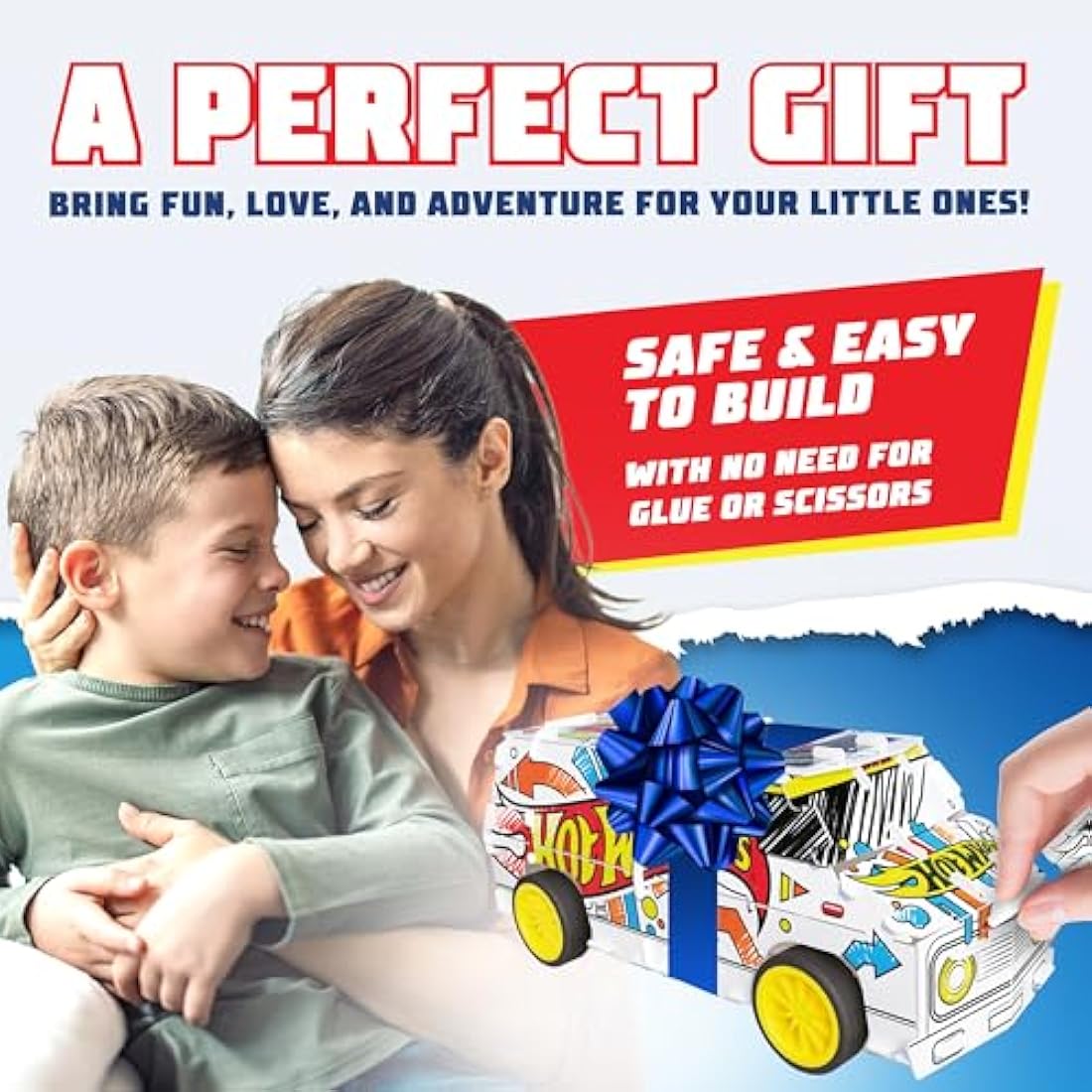 BLADEZ Hot Wheels Custom Super Van, DIY Van, Make Your Own/Build Your Own, Pull Back Vehicle for Kids, Customisable with pens and Stickers, Creative Maker Kitz Toyz