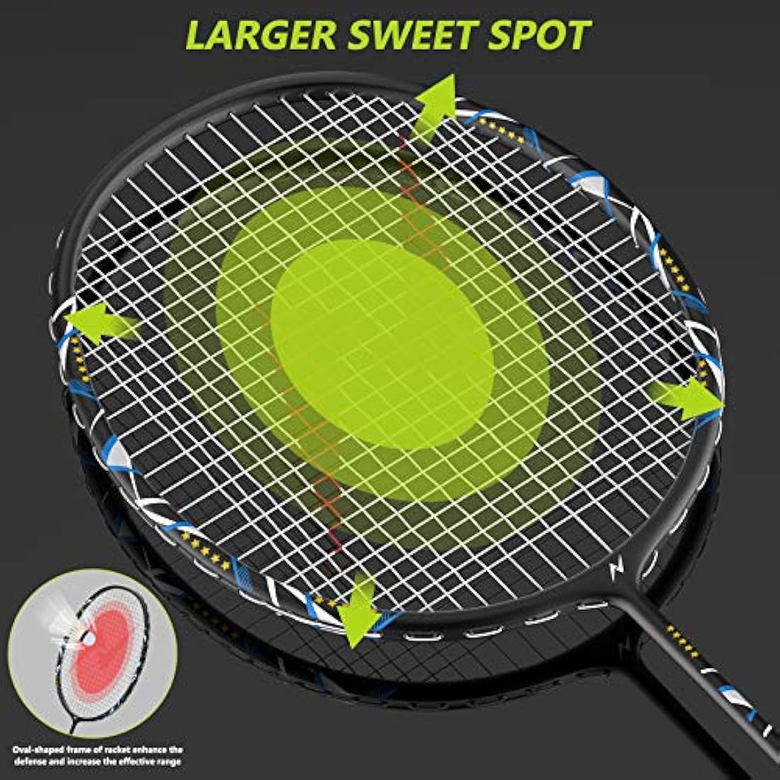 Nalax Badminton Set,2 Player Badminton Rackets Carbon Fiber Racquet with 3 Shuttlecocks and 1 Carrying Bag,Backyard Games for Outdoor,Garden,Beach,Family Fun Game