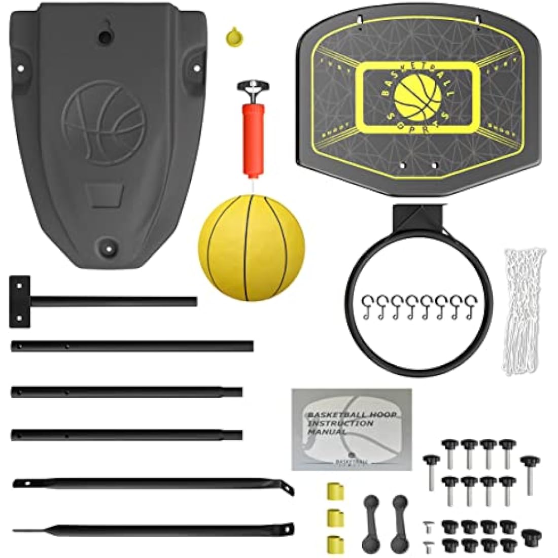 GILIKOKO Kids Basketball Hoop,Adjustable Height 3.6-6.2ft,Basketball Net Kids 3-5,4-8,Outdoor Indoor Toys Gifts for Boys or Girls at age 3 4 5 6 7 8,Steel Frame