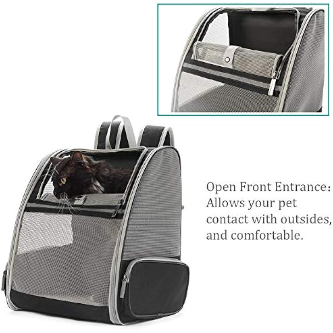 Pet Backpack Transport Bag for Dogs Cats 7.5 kg, Large Portable Cat Backpack Dog Backpack Transparent Top Opening Travel Airline Approved, Mesh Pet Carrier Bag Breathable