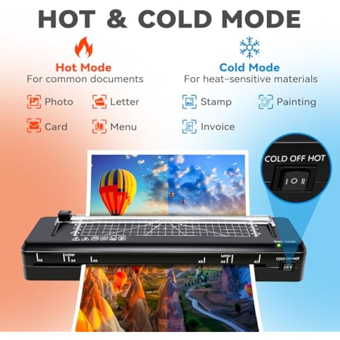 Laminator A3 Laminator Machine with Built-in Trimmer, Fast Warm-up, 13 Inches Cold and Thermal Laminator with 20 Laminating Sheets, Portable Laminating Machine for Home School Use (A3 laminator UK)