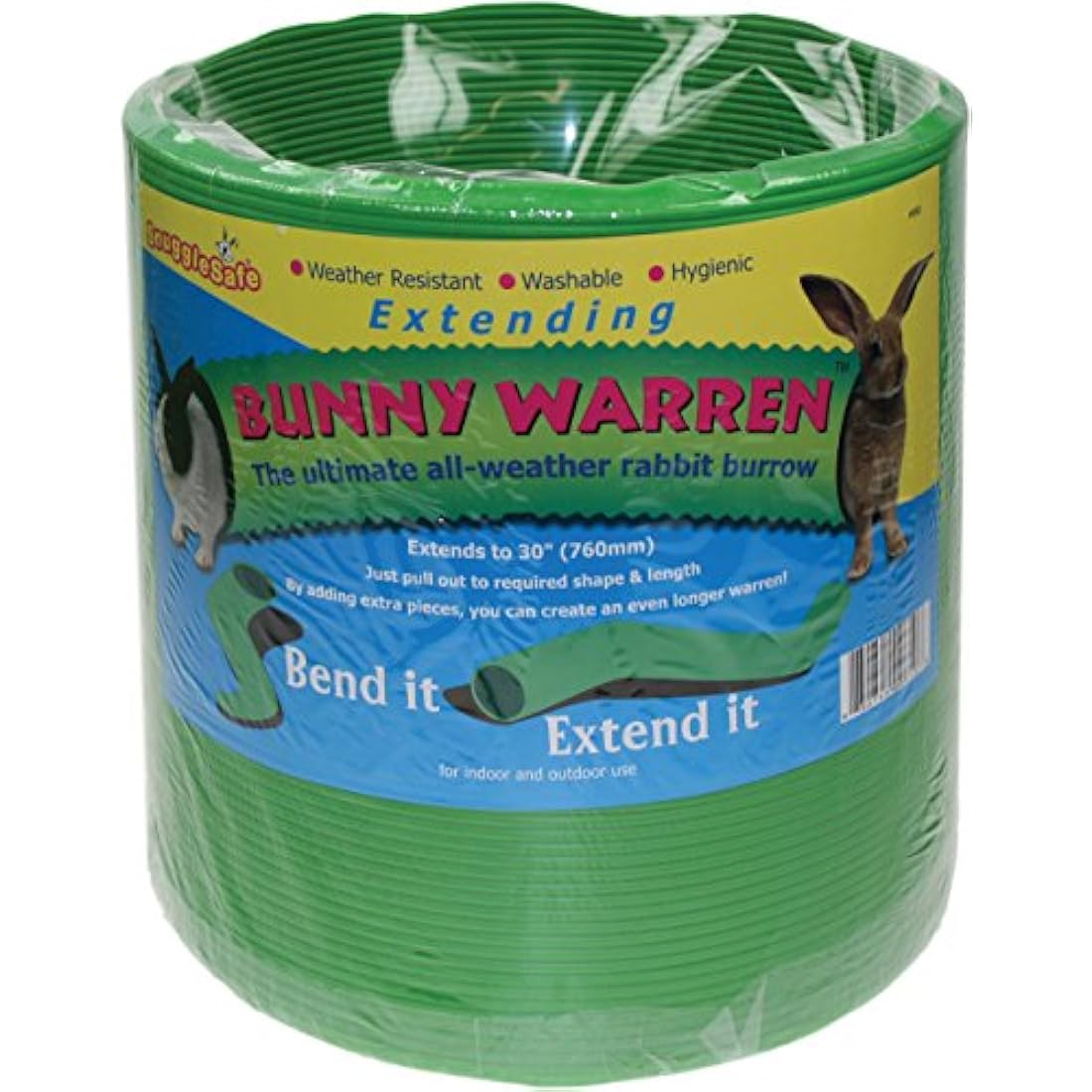 Snugglesafe All Weather Flexible Bunny Warren Fun Tunnel, green (Package may vary)