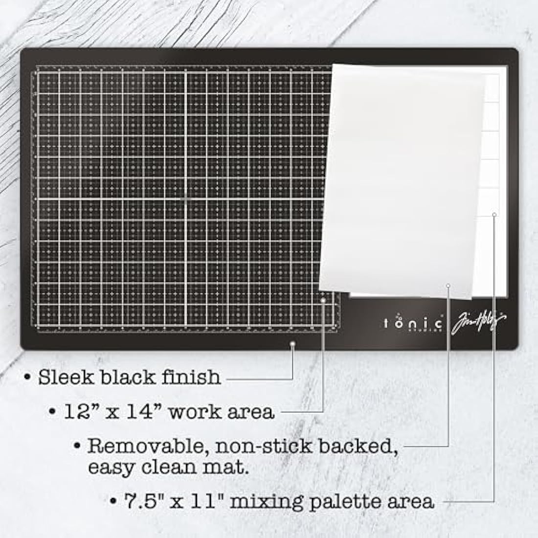 Tonic Studios Glass Cutting Mat, Black, 14" x 23"