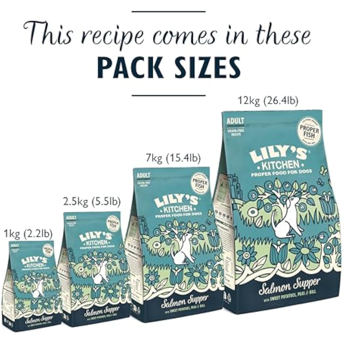 Lily’s Kitchen Made with Natural Ingredients Adult Dry Dog Food Salmon Supper Balanced Nutrition 7kg Bag