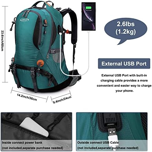 G4Free Hiking Backpack 50L Waterproof Backpack with Rain Cover for Mountaineering Travel Camping Trekking Outdoor Sports for Men Women
